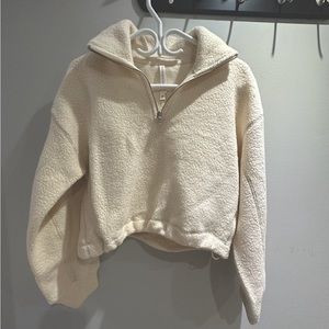 Aritzia Babaton polar big foot fleece quarter-zip sweater size xs